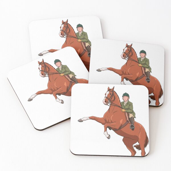 Item preview, Equestrian Elegance: Chestnut Horse Rearing with Proud Rider designed and sold by David Patterson.