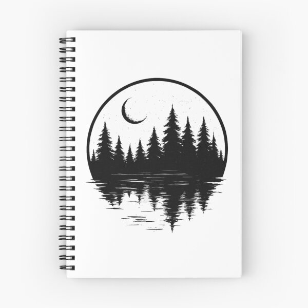 Item preview, Moonlit Forest Reflection T-Shirt | Nature Aesthetic Camping Tee designed and sold by KDesignCrafts.