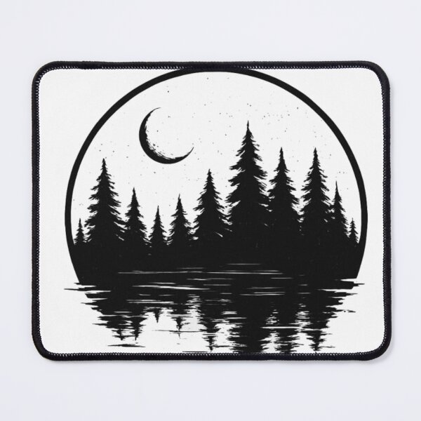 Item preview, Moonlit Forest Reflection T-Shirt | Nature Aesthetic Camping Tee designed and sold by KDesignCrafts.