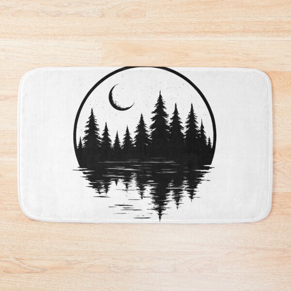 Item preview, Moonlit Forest Reflection T-Shirt | Nature Aesthetic Camping Tee designed and sold by KDesignCrafts.