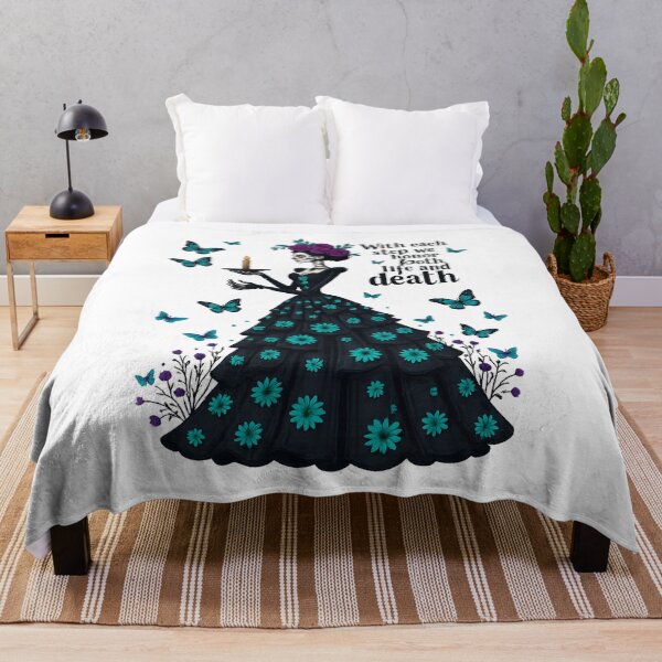Item preview, Life & Death Butterfly Skeleton Art – Teal Flowers Edition designed and sold by tarzbol.