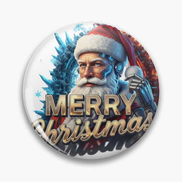 Item preview, Frost and Fire Cyber Santa Greeting designed and sold by newvisionart191.