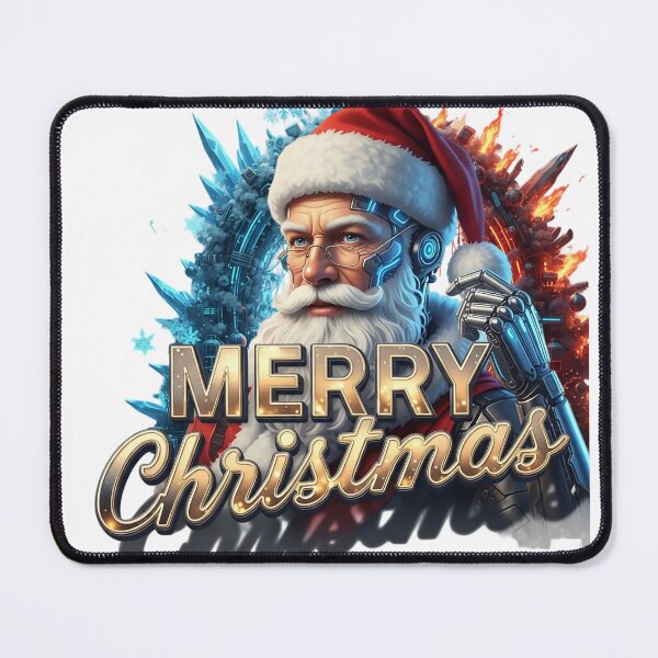 Item preview, Frost and Fire Cyber Santa Greeting designed and sold by newvisionart191.
