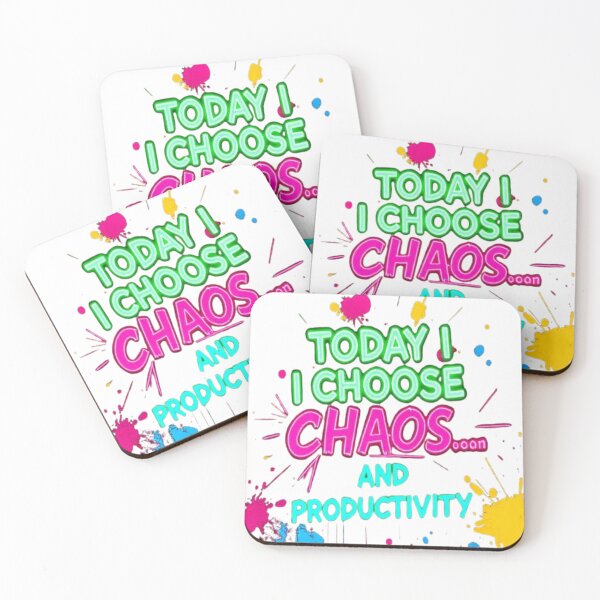 Item preview, Today I Choose Chaos and Productivity – Neon Paint Splash Funny Motivational Quote designed and sold by Trendworld00.