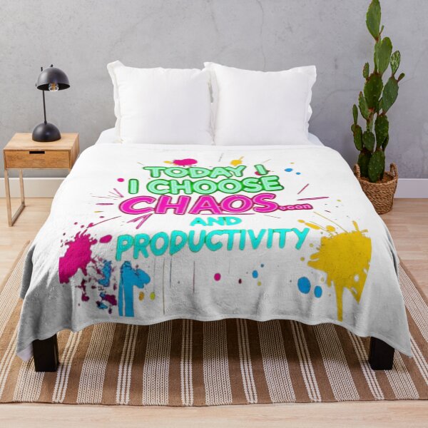 Item preview, Today I Choose Chaos and Productivity – Neon Paint Splash Funny Motivational Quote designed and sold by Trendworld00.