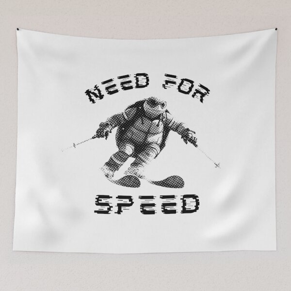 Item preview, Need For Speed Funny Turtle Skiing Halftone designed and sold by TrueArtsStore.
