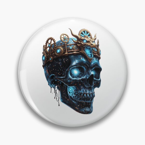 Item preview, Steampunk Dragon Skull with Blue Circuits designed and sold by newvisionart191.