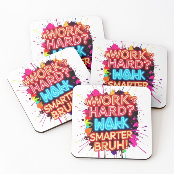 Item preview, Work Hard? Nah—Work Smarter Bruh! Neon Motivational Quote | Funny Productivity Design designed and sold by Trendworld00.