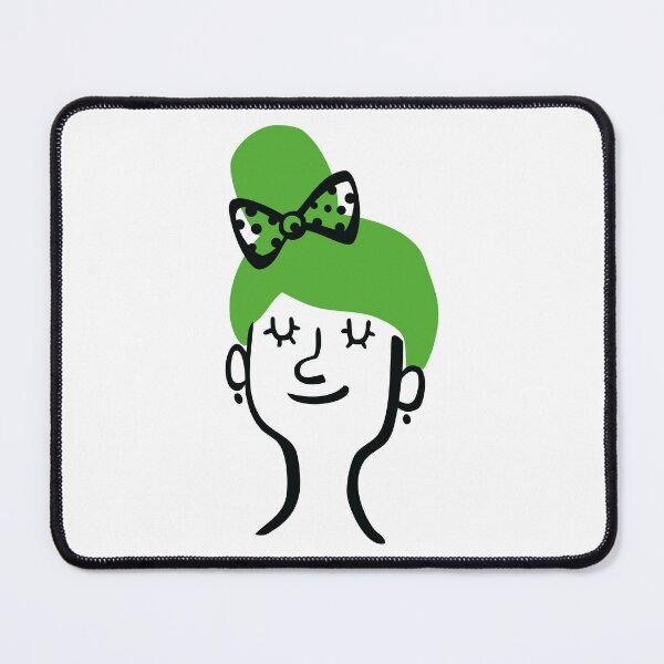 Item preview, Green Hair Bow Quirky Portrait designed and sold by monikko.