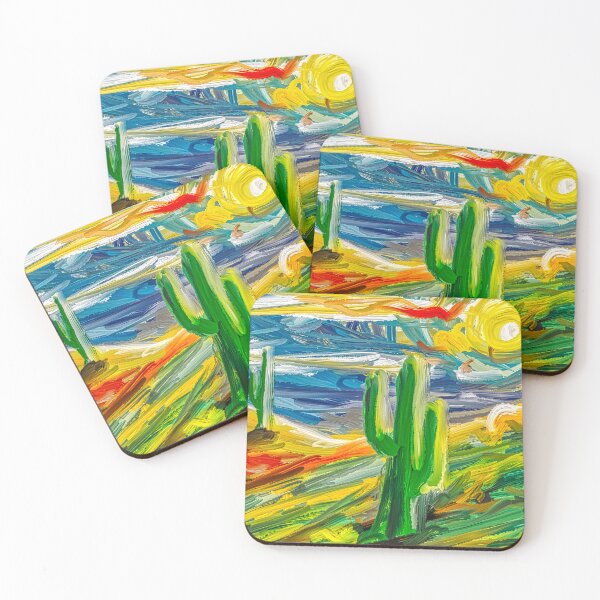 Item preview, Cactus Under the Sun - Van Gogh Style Post-Impressionist Digital Painting designed and sold by Keltoi-art.