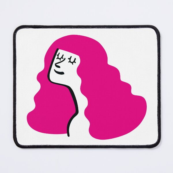 Item preview, Pink Hair Serene Woman Minimalist Portrait designed and sold by monikko.