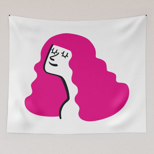 Item preview, Pink Hair Serene Woman Minimalist Portrait designed and sold by monikko.