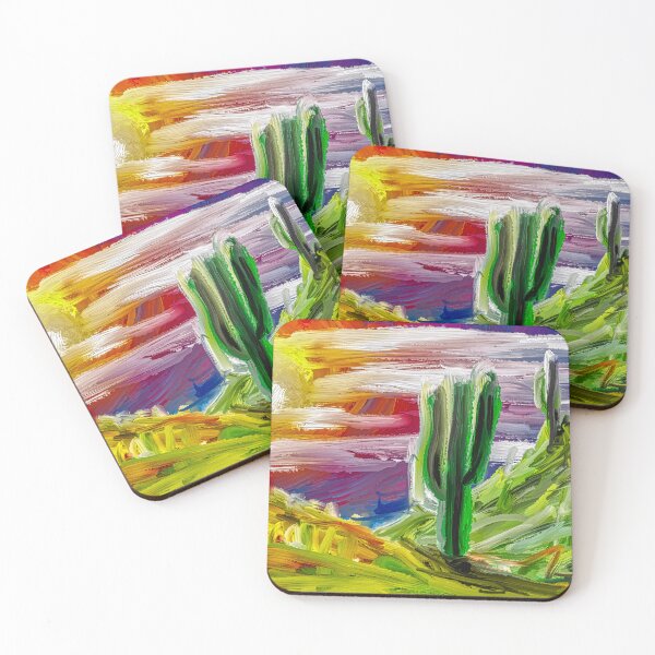 Item preview, Cactus at Dusk - Textured Expressionist Digital Painting designed and sold by Keltoi-art.