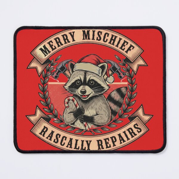 Item preview, Merry Christmas Racoon Repair designed and sold by Mychicstuff.