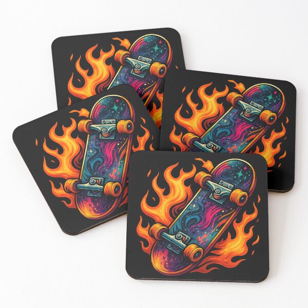 Item preview, Cosmic Fire Skateboard — Funky Neon Graffiti Ride | Meta Mirage Series designed and sold by Meta Mirage .