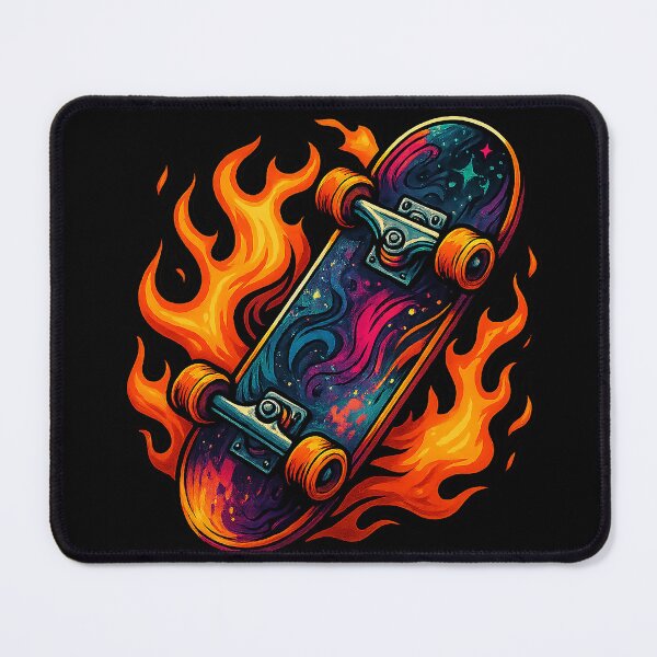 Item preview, Cosmic Fire Skateboard — Funky Neon Graffiti Ride | Meta Mirage Series designed and sold by Meta Mirage .