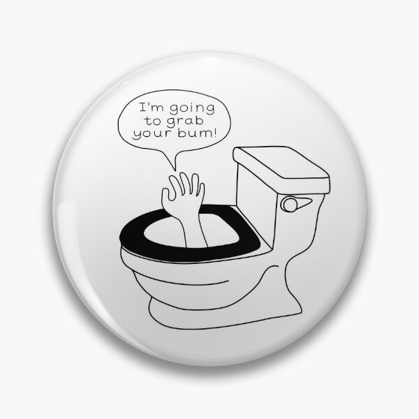 Item preview, Toilet Humor Bum Grabber - Funny Bathroom Art designed and sold by Stick People Designs.