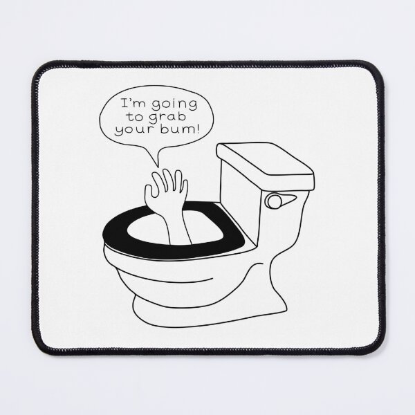 Item preview, Toilet Humor Bum Grabber - Funny Bathroom Art designed and sold by Stick People Designs.