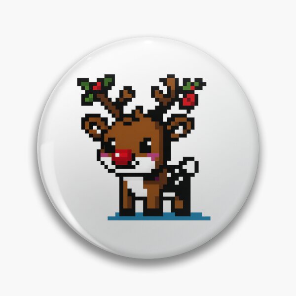 Item preview, Cute Christmas Pixel Reindeer | Big Pixel Holiday Reindeer Art | Retro Xmas Deer PNG designed and sold by Gurjeetpixelart.