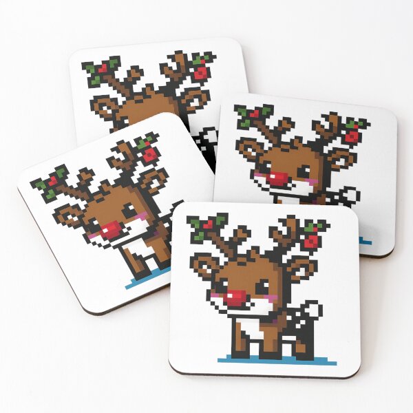 Item preview, Cute Christmas Pixel Reindeer | Big Pixel Holiday Reindeer Art | Retro Xmas Deer PNG designed and sold by Gurjeetpixelart.