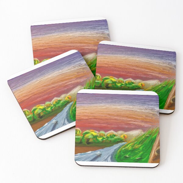 Item preview, River at Twilight - Vibrant Expressionist Digital Painting designed and sold by Keltoi-art.