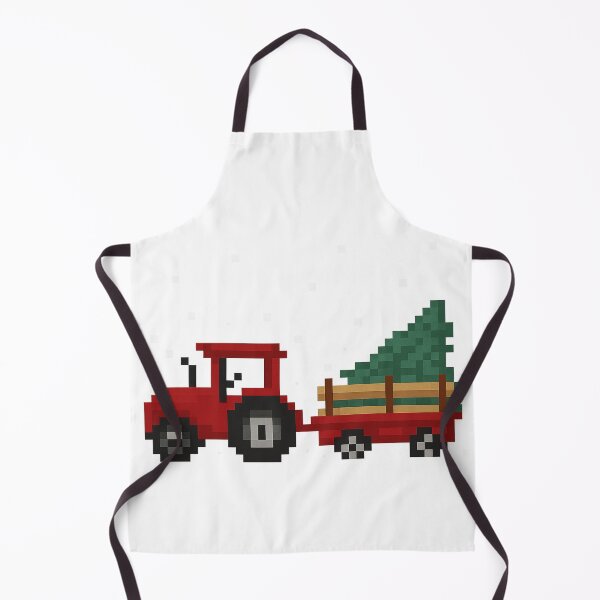 Item preview, Christmas Tractor Pixel Art | Red Tractor With Tree Big Pixel Design | Winter Farm PNG designed and sold by Gurjeetpixelart.