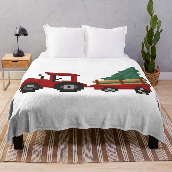 Item preview, Christmas Tractor Pixel Art | Red Tractor With Tree Big Pixel Design | Winter Farm PNG designed and sold by Gurjeetpixelart.