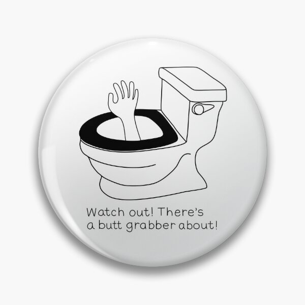 Item preview, Toilet Humor Butt Grabber - Funny Bathroom Art designed and sold by Stick People Designs.