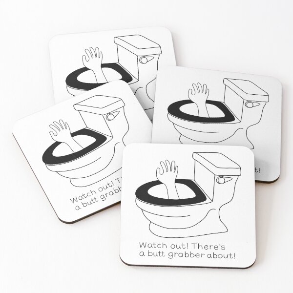 Item preview, Toilet Humor Butt Grabber - Funny Bathroom Art designed and sold by Stick People Designs.