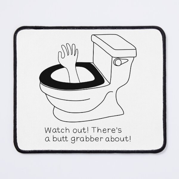 Item preview, Toilet Humor Butt Grabber - Funny Bathroom Art designed and sold by Stick People Designs.