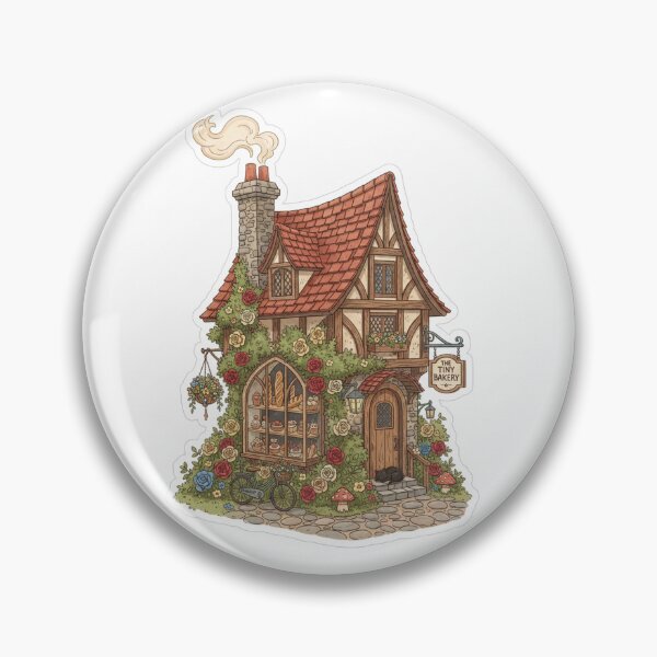 Item preview, Whimsical Village Bakery Illustration - Cottagecore Home designed and sold by PrintByte.