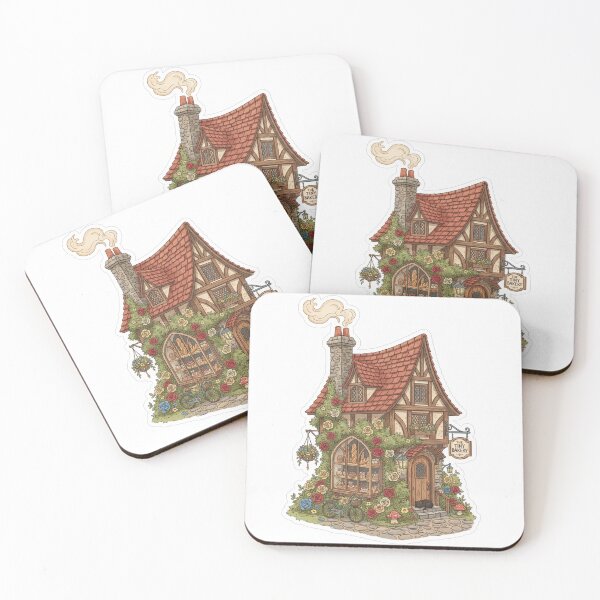 Item preview, Whimsical Village Bakery Illustration - Cottagecore Home designed and sold by PrintByte.