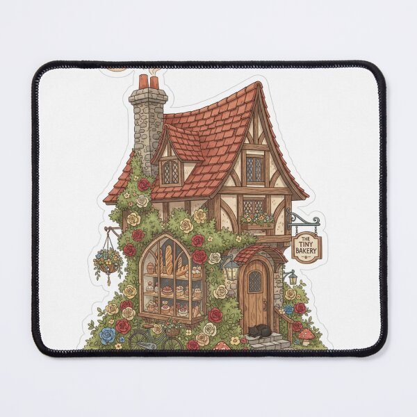 Item preview, Whimsical Village Bakery Illustration - Cottagecore Home designed and sold by PrintByte.