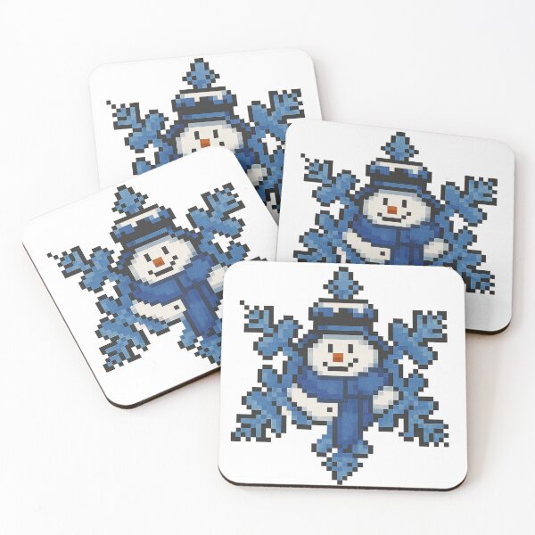 Item preview, Snowflake Snowman Pixel Art | Blue Winter Snowman Big Pixel Design | Christmas PNG designed and sold by Gurjeetpixelart.