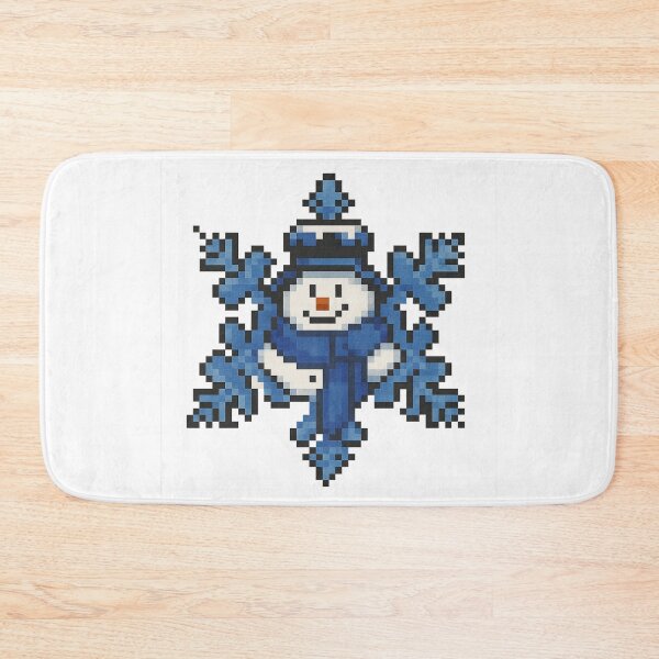 Item preview, Snowflake Snowman Pixel Art | Blue Winter Snowman Big Pixel Design | Christmas PNG designed and sold by Gurjeetpixelart.