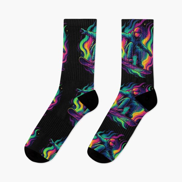 Item preview, Neon Aurora Snowboarder — Retro 80s Funk Vibe | Meta Mirage Series designed and sold by Meta Mirage .