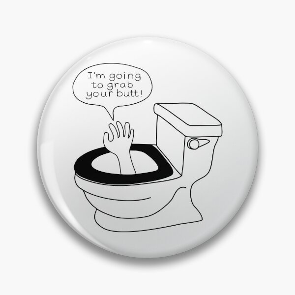 Item preview, Toilet Bowl Humor Butt Grabber - Funny Bathroom Art designed and sold by Stick People Designs.