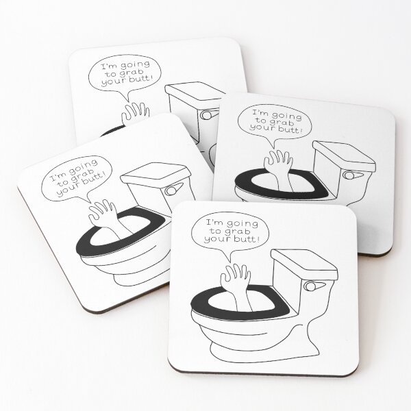 Item preview, Toilet Bowl Humor Butt Grabber - Funny Bathroom Art designed and sold by Stick People Designs.
