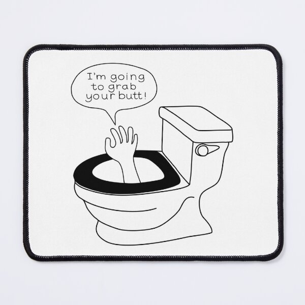 Item preview, Toilet Bowl Humor Butt Grabber - Funny Bathroom Art designed and sold by Stick People Designs.