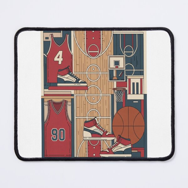 Item preview, Retro Basketball Collage – Court, Jerseys & Sneakers designed and sold by Dzblack.