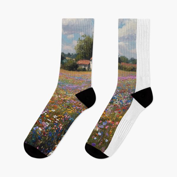 Item preview, Cottage in Blooming Wildflower Field designed and sold by lautir.