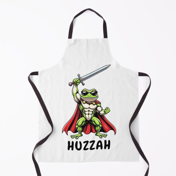 Item preview, Huzzah Frog Knight Buff Muscular Frog with Sword and Cape designed and sold by Dolphin Graphic.