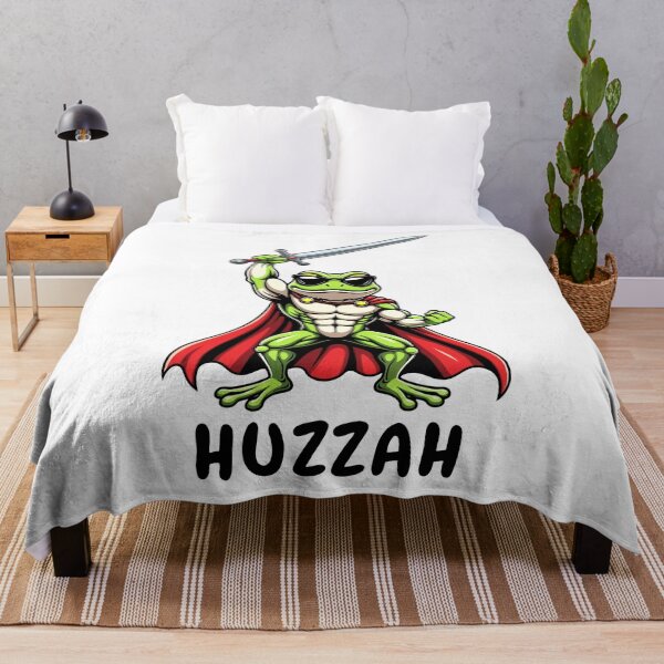 Item preview, Huzzah Frog Knight Buff Muscular Frog with Sword and Cape designed and sold by Dolphin Graphic.