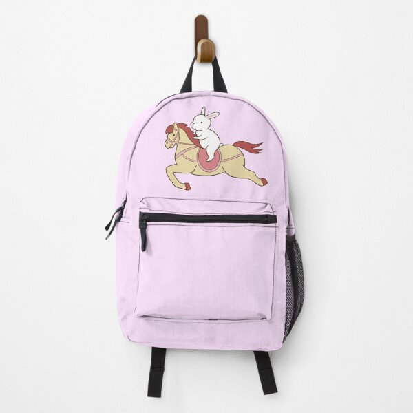 Item preview, White bunny on carousel horse designed and sold by tayaan.