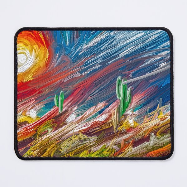 Item preview, Cactus at Sunrise - Impressionist Digital Painting Desert Landscape designed and sold by Keltoi-art.