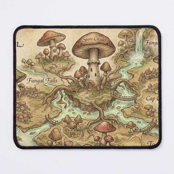 Item preview, The Mycelium Maze Map | Fictional Fantasy Mushroom Kingdom Map designed and sold by Wild-way Art.