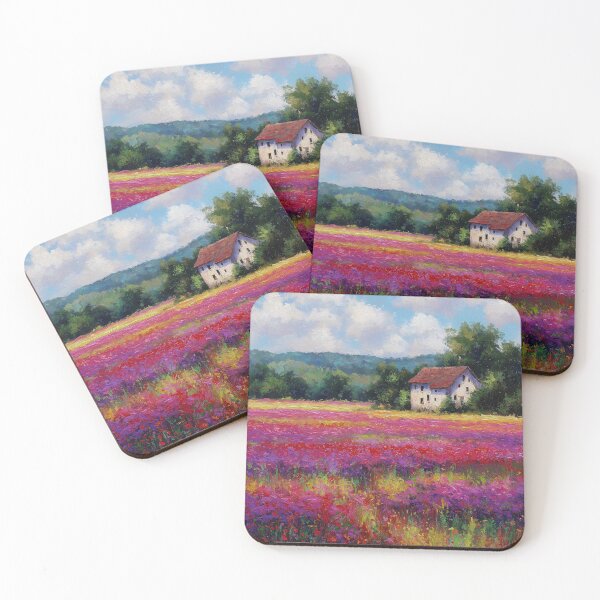 Item preview, Cottage Amidst Vibrant Flower Field designed and sold by lautir.