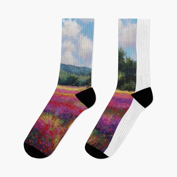 Item preview, Cottage Amidst Vibrant Flower Field designed and sold by lautir.