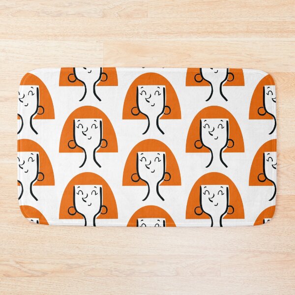 Item preview, Orange Hair Smiling Woman Simple Portrait designed and sold by monikko.