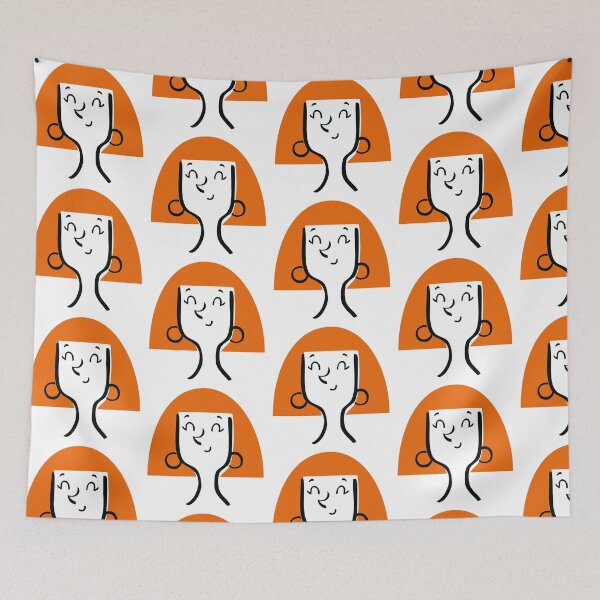Item preview, Orange Hair Smiling Woman Simple Portrait designed and sold by monikko.